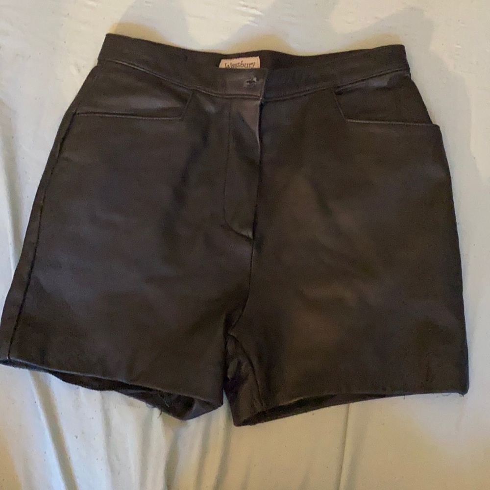 Vintage leather biker shorts